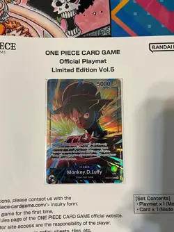 One Piece Card Game Official Playmat Vol.5 + Luffy Promo Card English *IN HAND* - Image 2