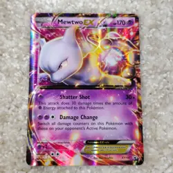 Pokemon Mewtwo EX XY107 Black Star Promo Full Art Holo Rare LP Pokemon Card - Image 1