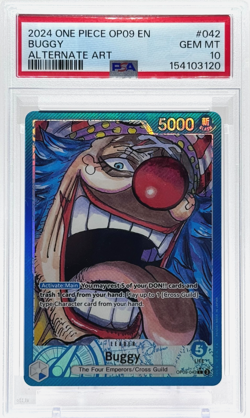 One Piece Buggy Emperors in the New World English Leader Alt OP09-042 PSA 10 GM - Image 1