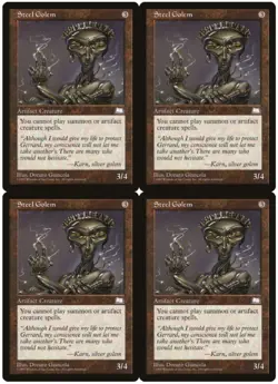 MTG Steel Golem x4 Weatherlight Uncommon NM/LP Playset - Image 1