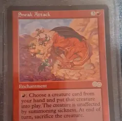 Sneak Attack Urza's Saga Regular Red Rare Enchantment #218 Deckmaster MTG - Image 1