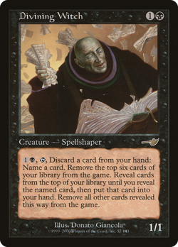 Divining Witch #57 (HP) Nemesis NMS Magic MTG - Image 1