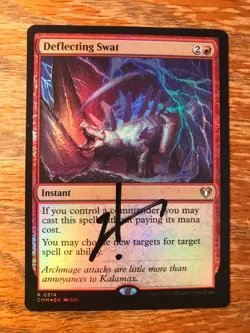 Magic the Gathering MTG foil Deflecting Swat Commander Masters signed NM - Image 2