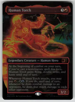 Human Torch (Borderless) Foil Mythic Commander: Marvel Super Heroes 3 MTG NM - Image 1