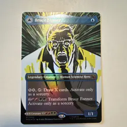 Bruce Banner Incredible Hulk (Borderless) #0390 MTG Marvel Super Heroes *FOIL* - Image 2