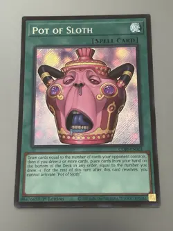 Yugioh x2 Pot of Sloth CORI - EN061 1st Edition Secret Rare Near Mint - Image 2