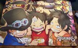 One Piece Card Game Official 2023 Regional Finalist Luffy Ace Sabo Playmat! NEW! - Image 1