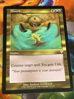 C6754 MTG MAGIC GATHERING INVASION ABSORB #226 HP RARE - Image 1