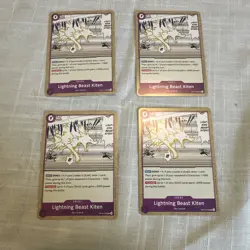 4x Lightning Beast Kitten OP15-076 - One Piece TCG English Playset Purple Enel - Image 1