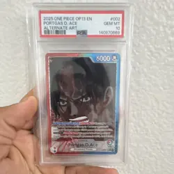 PSA 10 Portgas D. Ace 2025 One Piece CCG EN OP13-002 Alt Art Foil - Image 1