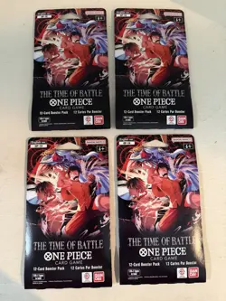 One Piece TCG OP-16 The Time Of Battle Sleeved Booster Packs Lot Of 4 English - Image 1