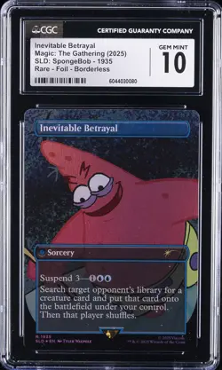 2025 MAGIC THE GATHERING RARE FOIL BORDERLESS INEVITABLE BETRAYAL CGC 10 - Image 1