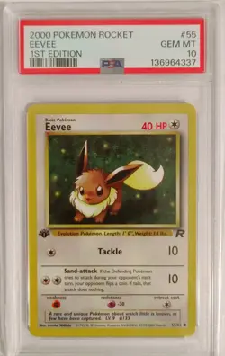 2000 Pokemon 1st Edition Team Rocket 55/82 Eevee PSA 10 GEM MINT - Image 4