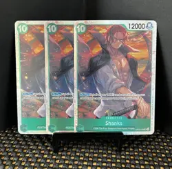 Shanks 028 OP13-028 One Piece Carrying On His Will Super Rare Near Mint Lot of 3 - Image 1