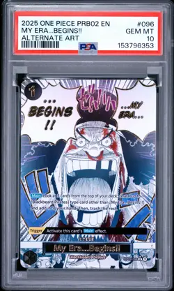 2025 One Piece Eng PRB02 My Era…Begins!! Alternate Art Manga Event #096 PSA 10 - Image 1