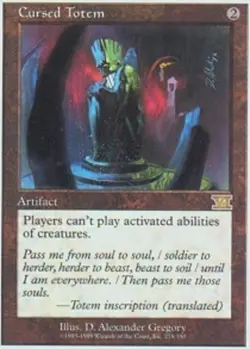 MTG Cursed Totem, Sixth Edition, Heavily Played, English - Image 1