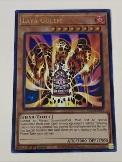 Yugioh - Lava Golem x 3 - 1st Edition Ultra Rare NM - Free Holo Card - B - Image 2