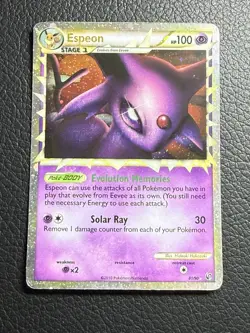 Pokemon Espeon Prime 81/90 Ultra Rare Holo HGSS Undaunted MP - Image 1