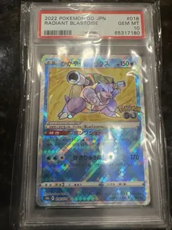 Pokemon 2022 PSA 10 Radiant Blastoise 018/078 Pokemon GO JPN. GEM MINT!! - Image 2