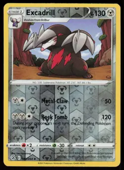 Excadrill 183/264 Uncommon Fusion Strike Pokemon Reverse Holo Lightly Played - Image 1