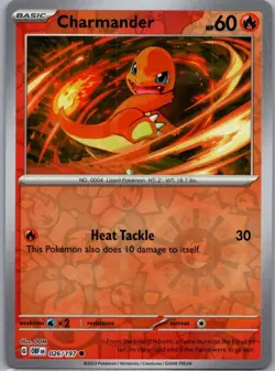 Charmander 026/197 Common Obsidian Flames Pokemon Reverse Holo Near Mint - Image 1