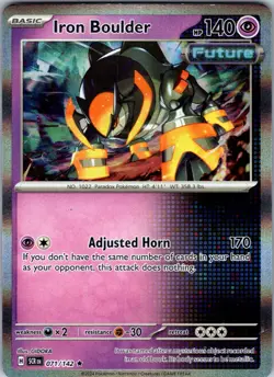 Iron Boulder 71/142 Rare Stellar Crown Pokemon Holo Near Mint - Image 1