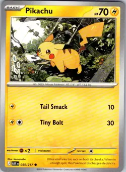 Pikachu 055/217 Common Ascended Heroes Pokemon Near Mint - Image 1