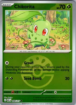 Chikorita (Friend Ball) 008/217 Common Ascended Heroes Pokemon Reverse Holo NM - Image 1