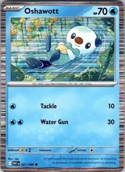 Oshawott 021/086 Common White Flare Pokemon Holo Near Mint - Image 1