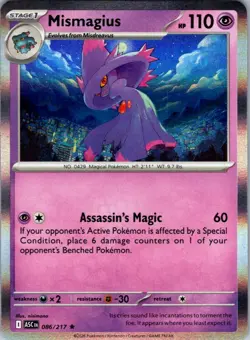 Mismagius 086/217 Rare Ascended Heroes Pokemon Holo NM - Image 1