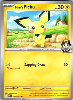 Ethan's Pichu 071/182 Common Destined Rivals Pokemon Near Mint - Image 1