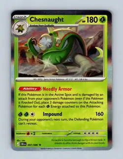 Chesnaught 007/086 Rare Chaos Rising Pokemon Holo Near Mint - Image 1