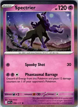 Spectrier 098/217 Rare Ascended Heroes Pokemon Holo Near Mint - Image 1