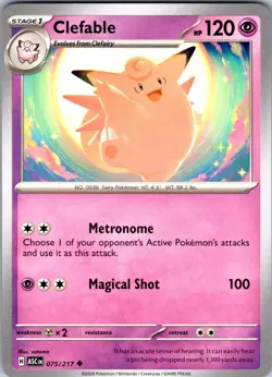 Clefable 075/217 Uncommon Ascended Heroes Pokemon Near Mint - Image 1