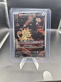 2025 Pokemon Team Rocket's Meowth 203/182 Sv10: Destined Rivals Holo !! 🔥🔥 - Image 1
