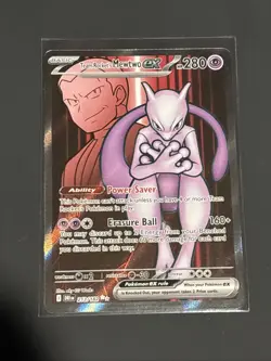 2025 Pokemon TEAM ROCKET'S MEWTWO EX #213/182 Destined Rivals Ultra Rare - Image 1