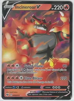 Pokemon TCG Champions Path Incineroar V Full Art Holo Ultra Rare #008 - Image 1