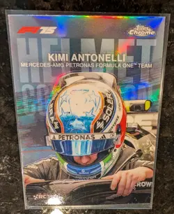 2025 Topps Chrome Formula 1 F1 Helmet Collection Kimi Antonelli #HC-1 (RC) - Image 3
