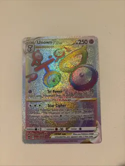 Pokemon TCG Unown VSTAR Silver Tempest Secret Rare Card 199/195 - Image 1