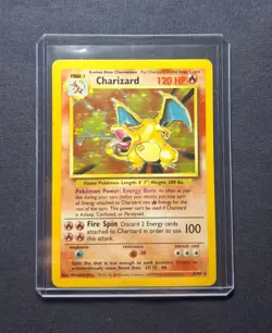 Charizard Holo Pokemon Card 4/102 Base Set Unlimited Rare (DAMAGED HP) - Image 1