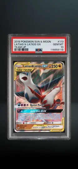 Pokemon Latias & Latios GX 113/181 SM-Team Up TAG TEAM Holo English PSA 10 - Image 1
