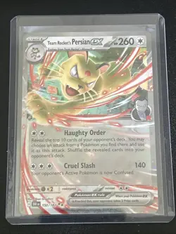 Team Rocket's Persian ex 150/182 Double Rare Destined Rivals Pokemon Near Mint - Image 3