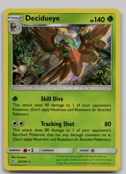 Decidueye 20/236 Holo Rare Cosmic Eclipse Pokemon Near Mint - Image 1