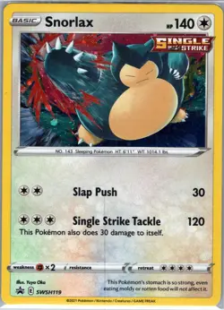 Snorlax SWSH119 Holo Promo Sword & Shield Promo Pokemon Near Mint - Image 1