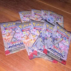 9 Pokemon TCG Prismatic Evolutions Booster Pack Lot 9 (10 Cards Each) English - Image 2