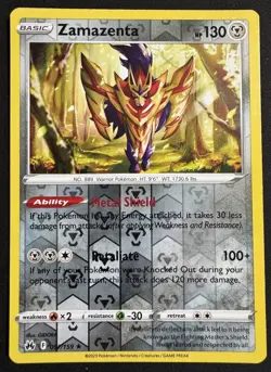 Zamazenta Reverse Holo 097/159 Crown Zenith NM Pokemon Card - Image 1