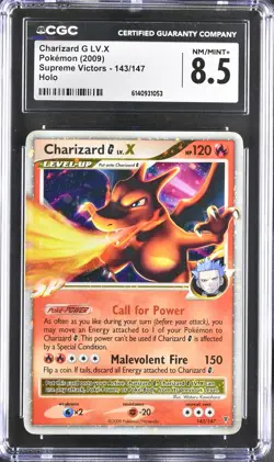 CGC 8.5 NM/MINT+ Charizard G LV.X 143/147 Supreme Victors Holo Pokemon Card - Image 1