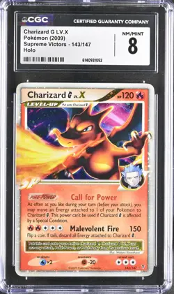 CGC 8 NM/MINT Charizard G LV.X 143/147 Supreme Victors Holo Pokemon Card - Image 1