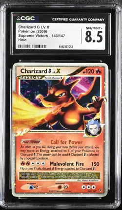 CGC 8.5 NM/MINT+ Charizard G LV.X 143/147 Supreme Victors Holo Pokemon Card - Image 1
