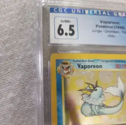 ,. GaVaporeon Pokemon 1999 Jungle 12/64 Holo CGC 6.5 - Image 2